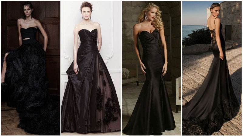 vestido de casamento preto curto